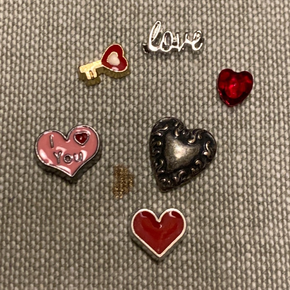 Valentine’s Day charms for floating lockets